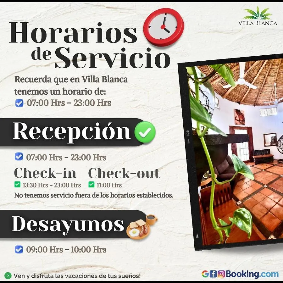 Couette-café Villa Blanca Cancún Mexique